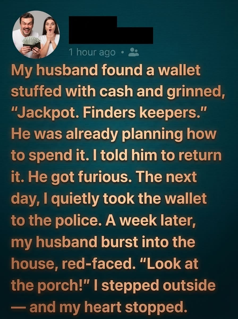 My Husband Kept Cash from a Lost Wallet
