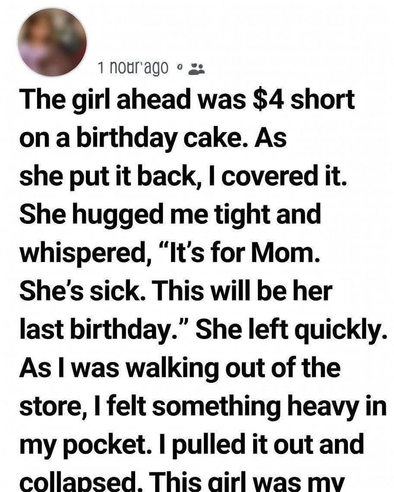 She Only Needed a Few Dollars—But Her Reason for Buying the Cake Changed Everything