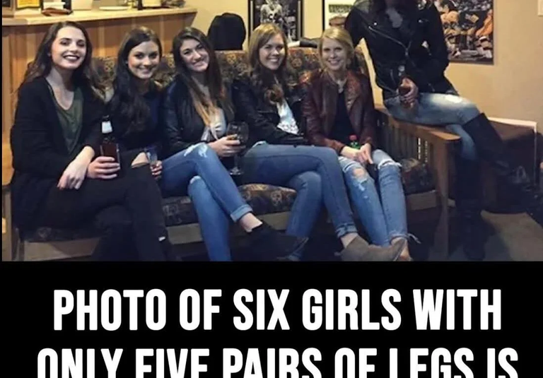 The internet is baffled by this optical illusion of six girls with only five pairs of legs